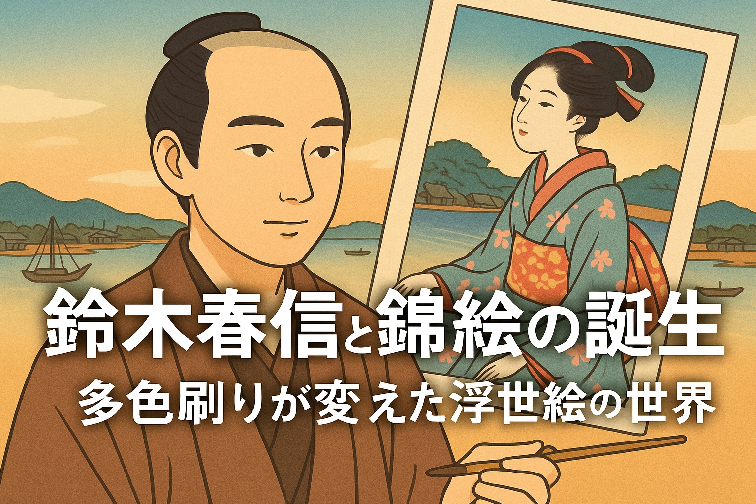 浮世絵　錦絵4枚セット　勝川春英　歌川国政　鈴木春信　42×29 印刷 浮世絵 錦絵4枚セット 勝川春英 歌川国政 鈴木春信 42×29 印刷Ω
