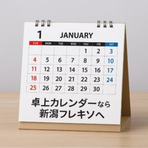 新潟で卓上カレンダーを名入れ・オリジナル制作するなら新潟フレキソ｜小ロット・短納期も対応、新潟市の印刷会社